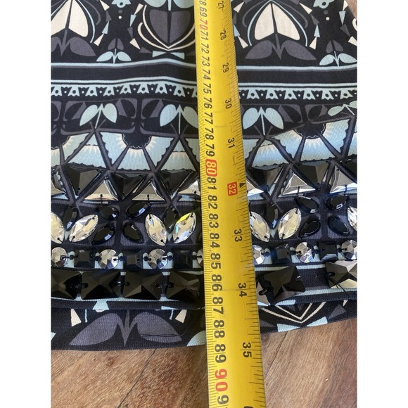 Diane Von Furstenberg Jeweled Beaded Silk Dress Size 4 Artsy Y2K Geometric - Picture 9 of 9